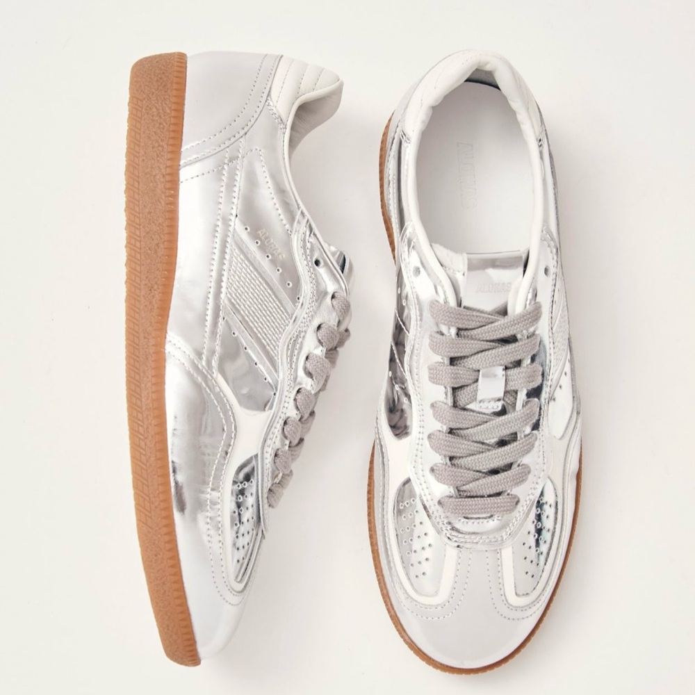 ALOHAS tb. 490 Leather Sneakers Color: Rife Shimmer Silver Cream